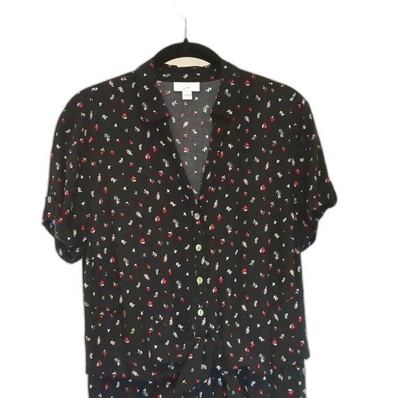 J. Jill Jumpsuit SM Jumpsuit Ditzy Rockabelly Button Front Tie Maxi Romper - Picture 7 of 12